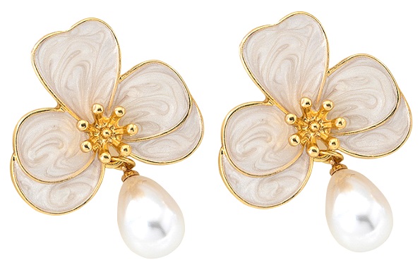 I-E5.2 E2522-005 Fashion Earrings Flower 3.5x3cm