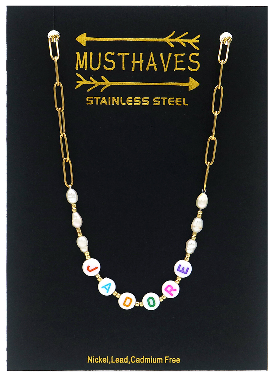 H-D11.1 N2126-021G S. Steel Necklace JADORE Gold