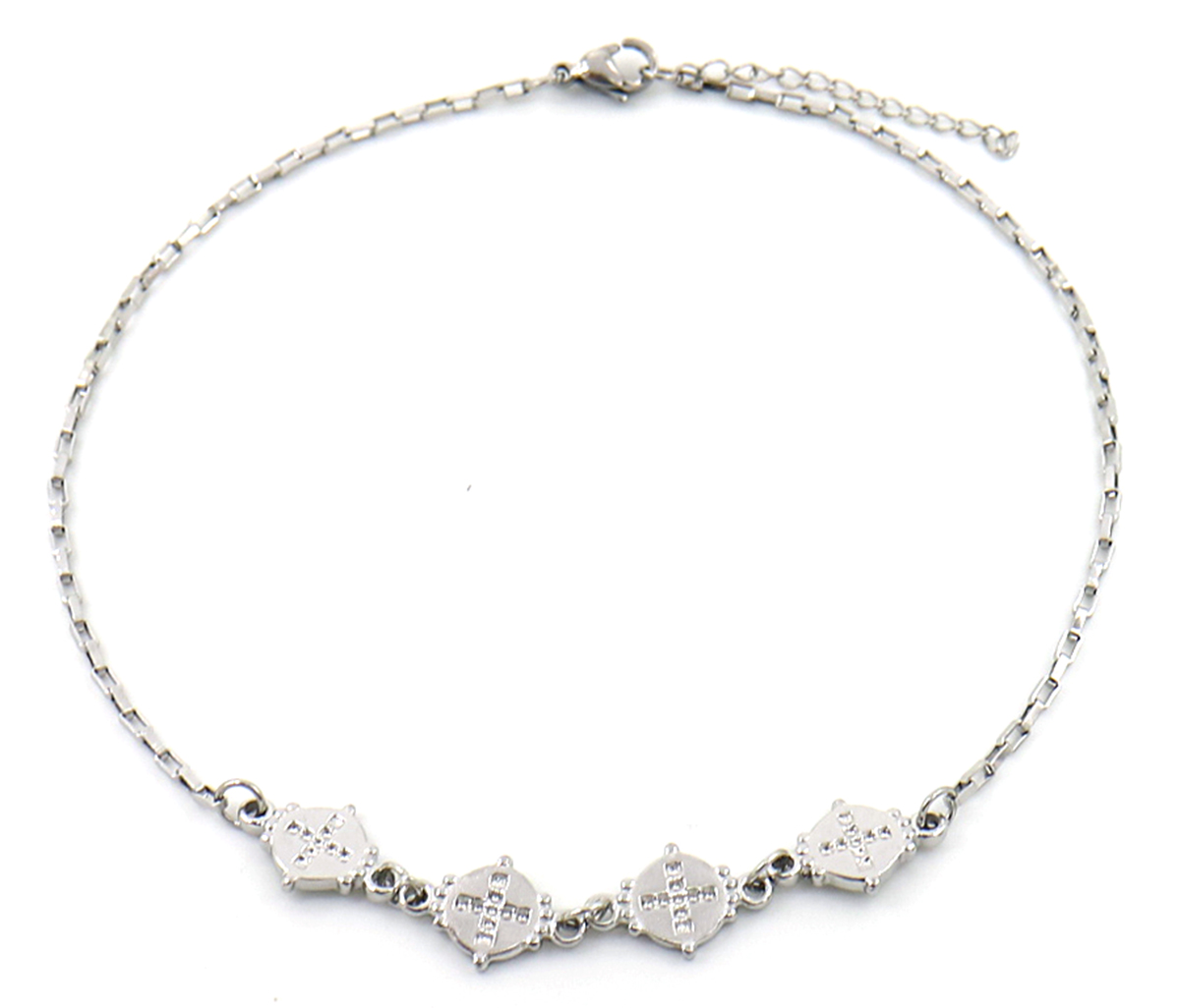 G-F16.2 N2053-010 S. Steel Necklace Coins 36-39cm For Kids
