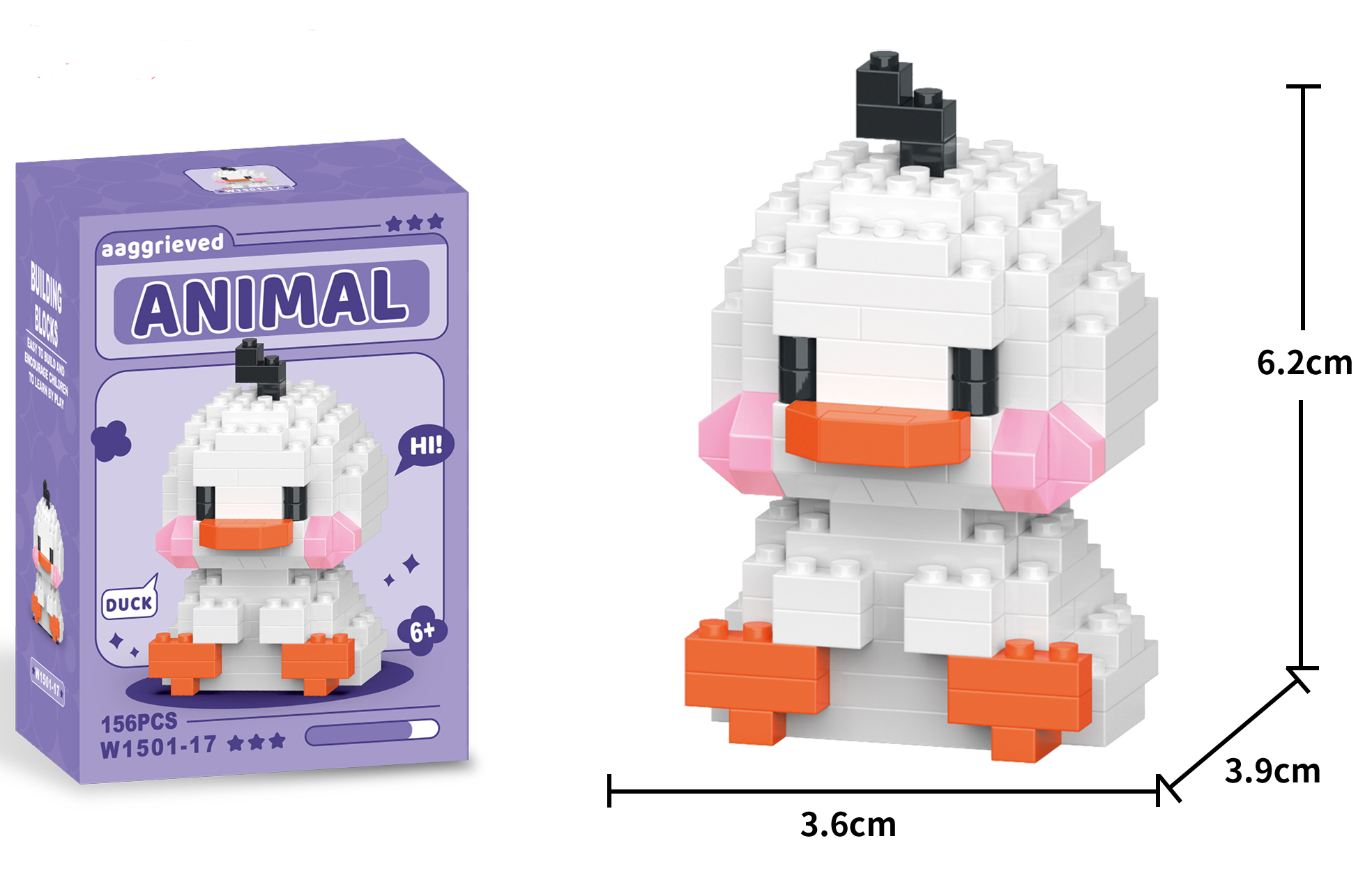 Q-C4.1 W1501-17 Mini Building Block Set Duck