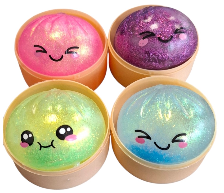 Q-O8.2 TOY004-002 Squishy Dumpling 5.5cm - 24pcs Glitter