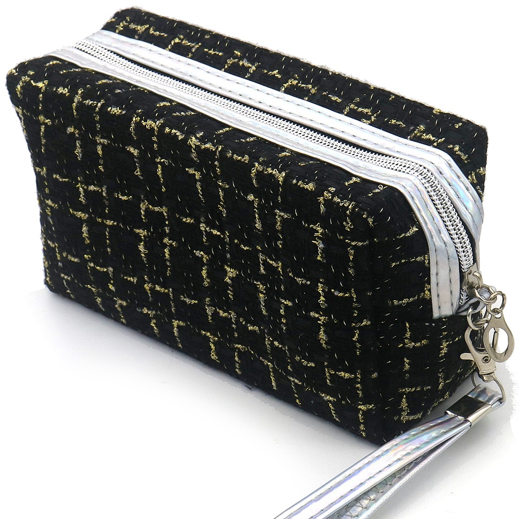 R-L6.1 BAG1116-001-3 Make Up Bag 17.5x10x6cm Black