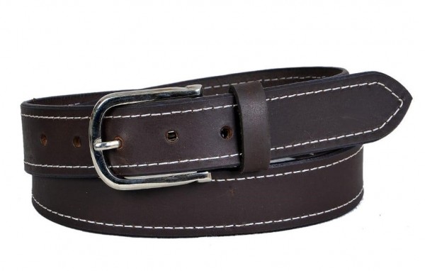 S-J7.1 BELTI-003 Grain Leather Belt Brown 3.5x110cm