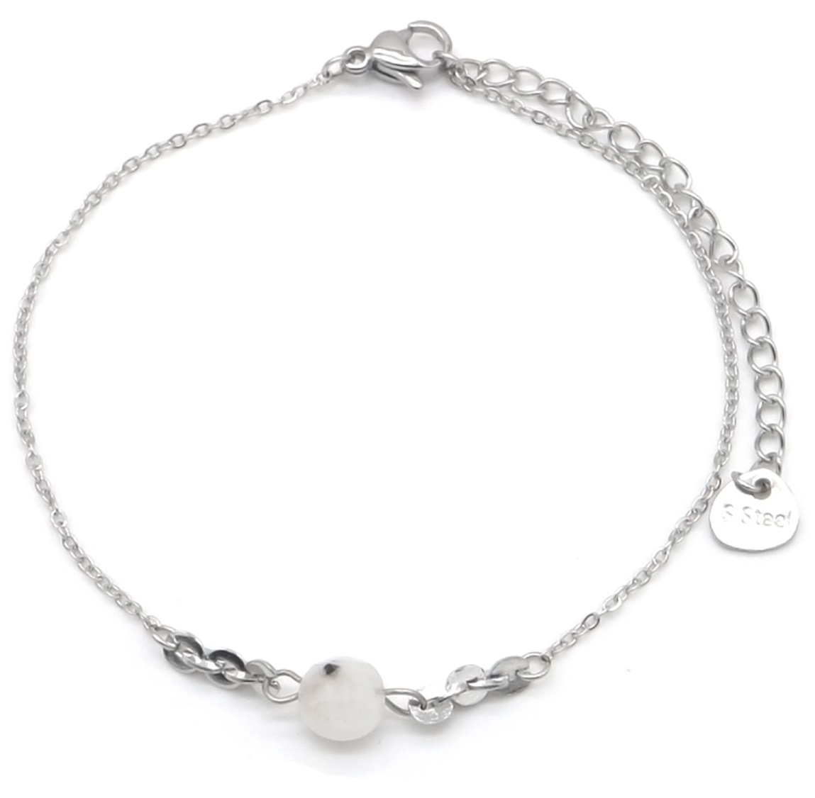 H-E7.1 B2275-018S S. Steel Bracelet Stone 16-21cm