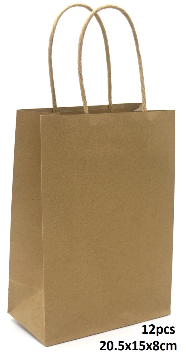 T-F7.2 PK525-002C Paper Bag 20.5x15x8cm Brown - 12pcs