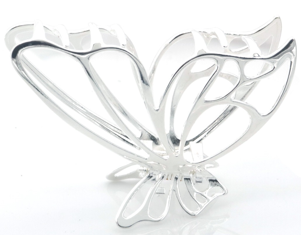 J-F3.1  H918-010-2 Hair Claw Metal Butterfly 7cm