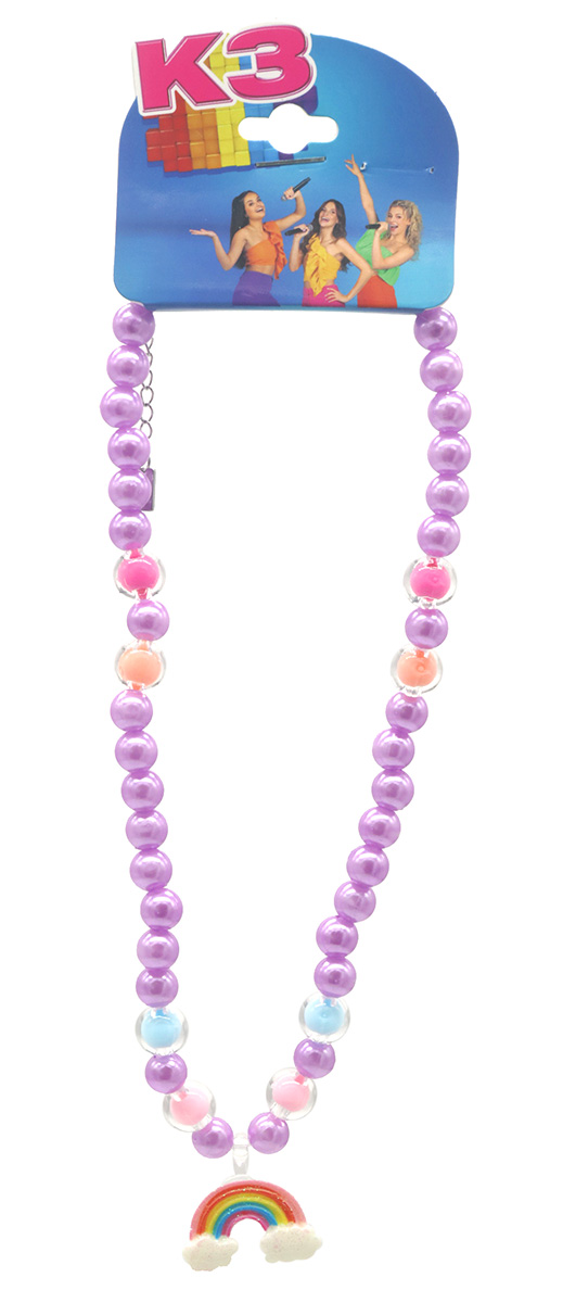 B-C1.2 K3-ZSN027 Bijoux Ketting Paars met Regenboog