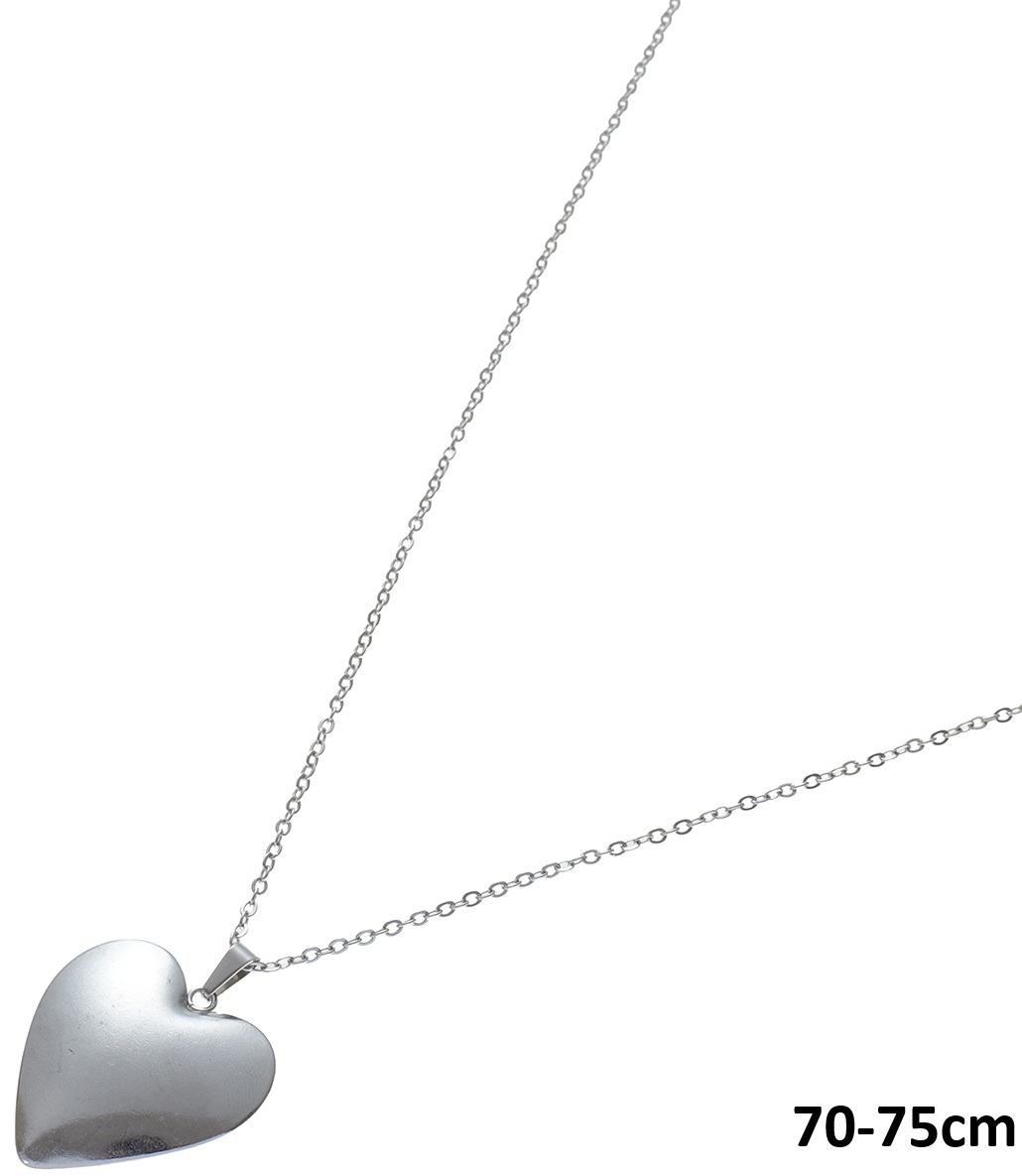 H-A4.1 N2618-040S S. Steel Necklace Heart 70-75cm Long