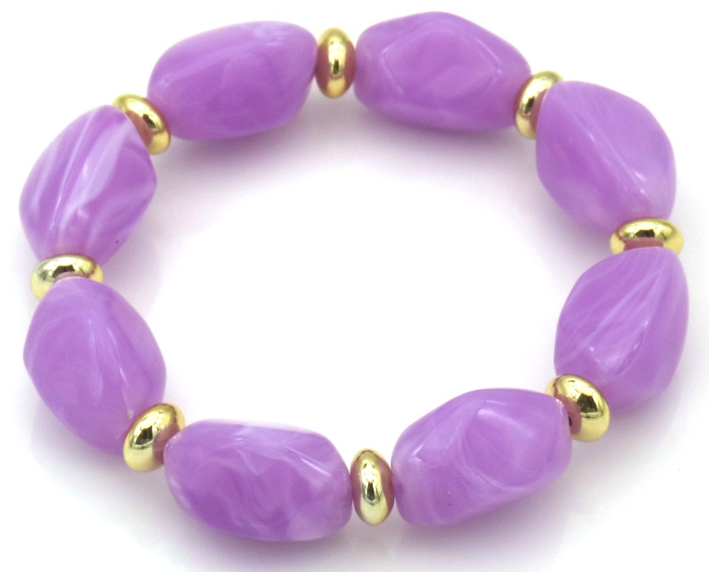 G-A19.3 B004-014-3 Resin Elastic Bracelet Purple