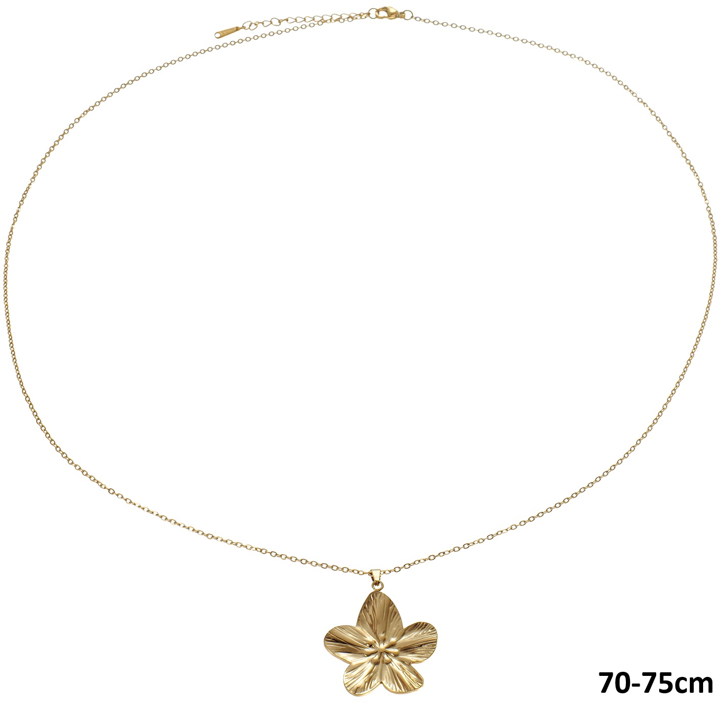 I-D19.2 N2618-043G S. Steel Necklace Flower 70-75cm Long