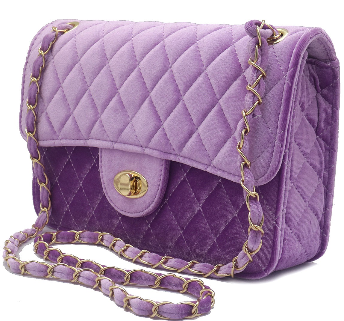Y-C3.1  BAG603-001E Bag Velvet 27x19x8cm Purple