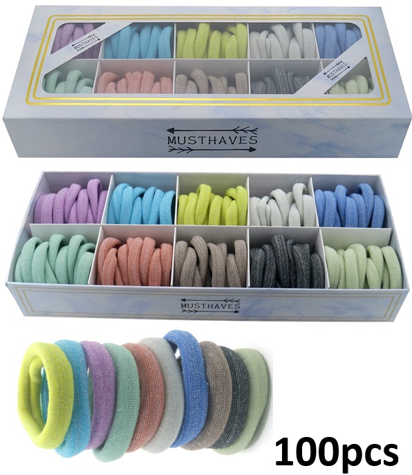 T-D7.2 H922-002-1 Elastics Glitters Mixed in Box - 100pcs