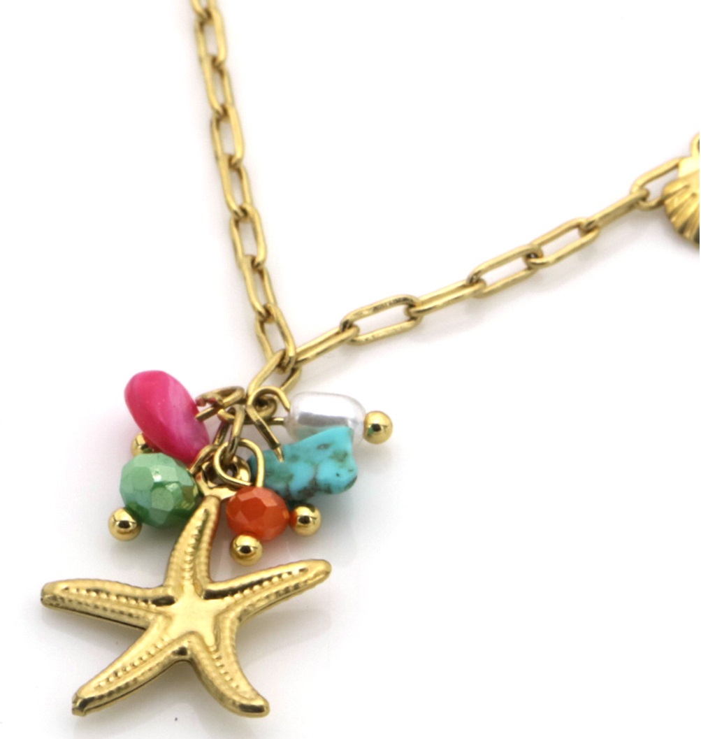 B-B25.1 N936-002G S. Steel Necklace Starfish