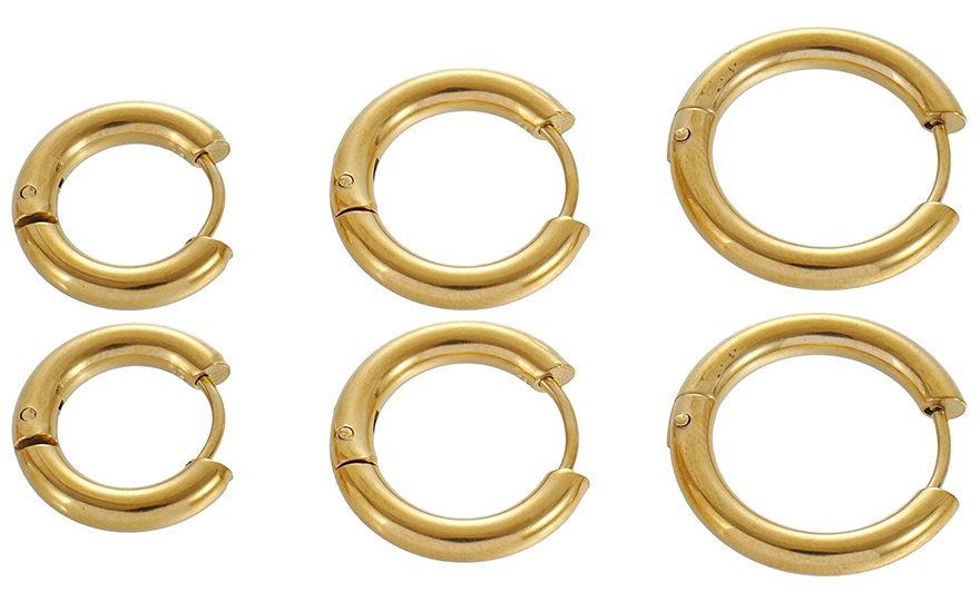A-D21.3  E1131-094G  S. Steel Earring Set 3 Pairs