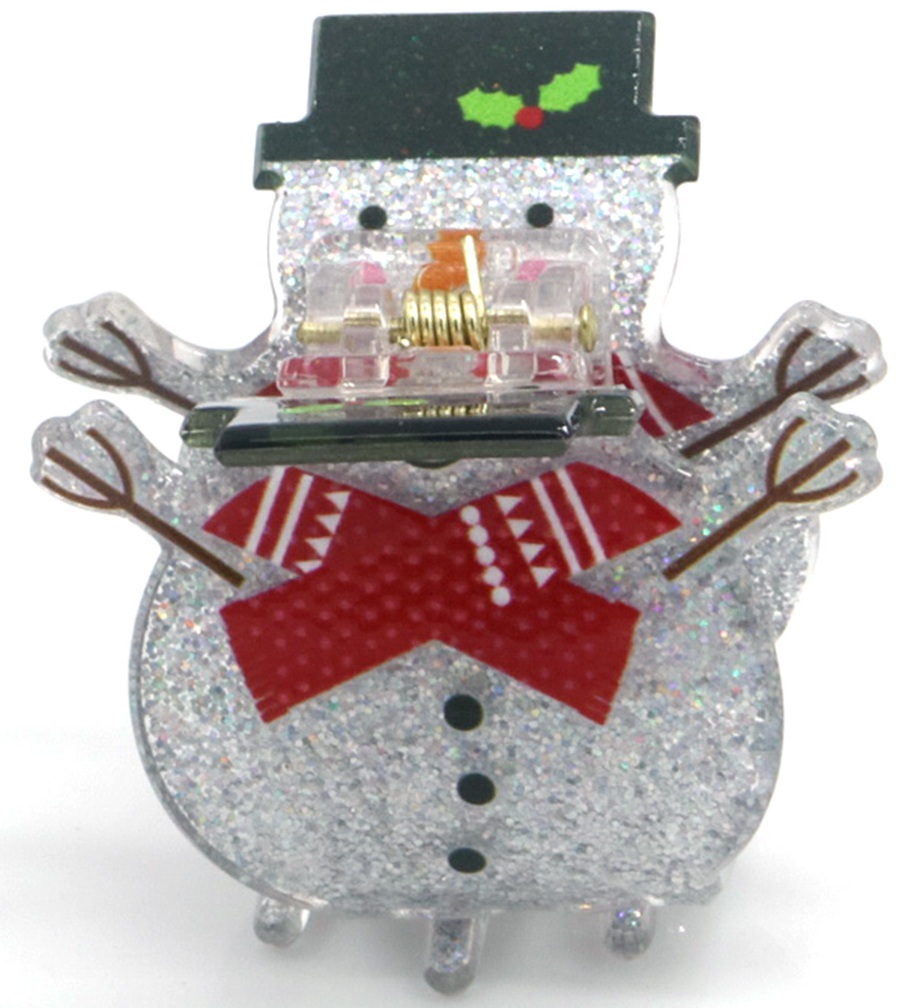 X-C10.1 H1038-026 Hair Claw Christmas Snowman 5cm