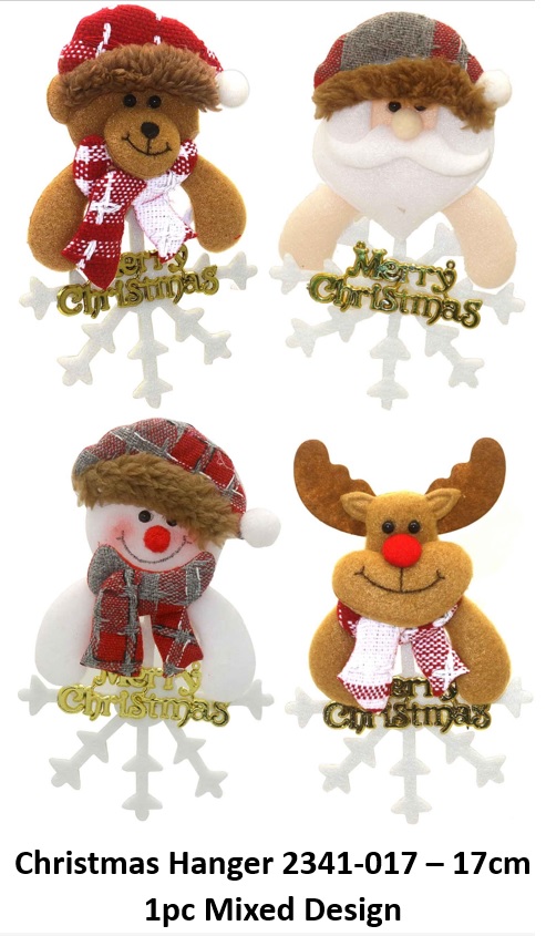 L-A8.1 KY2341-017 Christmas Hanger 17cm - Mixed Designs - 1pc