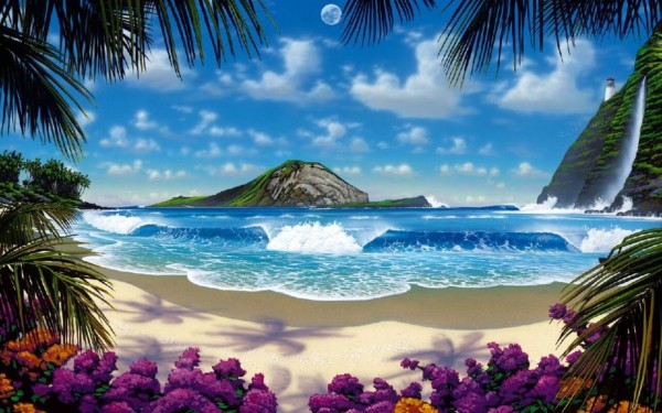 Q-K4.2 GX3057  Diamond Painting Set Beach 50x40cm