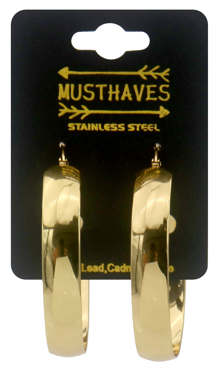 H-F12.1 E2616-006G S. Steel Earrings 50mm