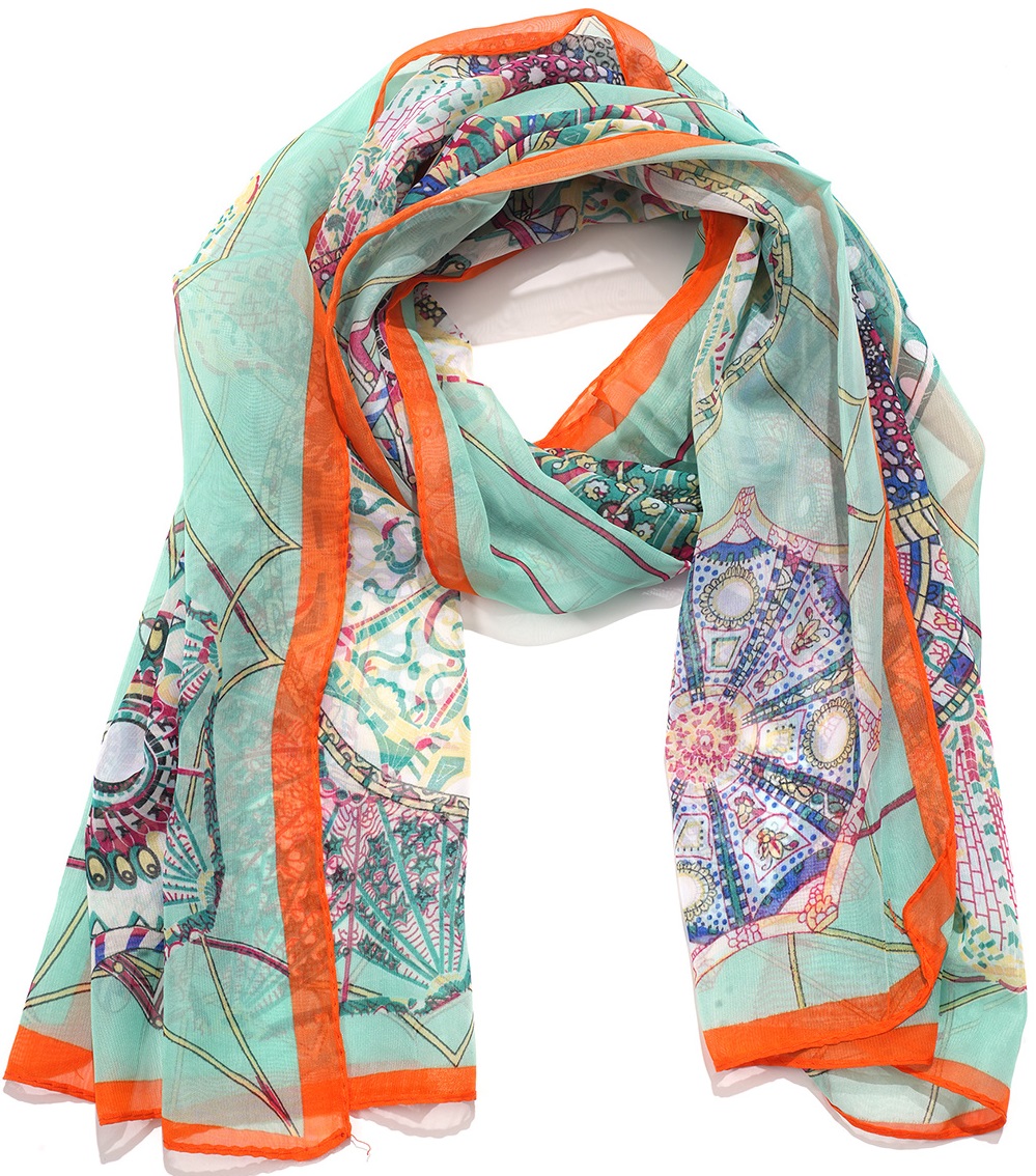 H-E24.1  SCARF2480-036-6 Summer Scarf Extra Thin 150x50cm