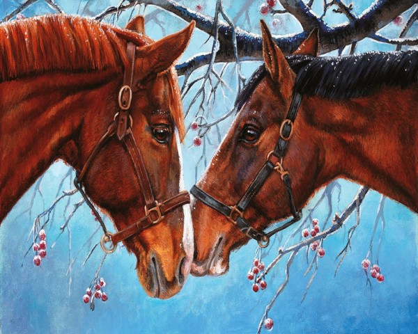T-L6.2 GX559  Diamond Painting Set Horses  40x30cm