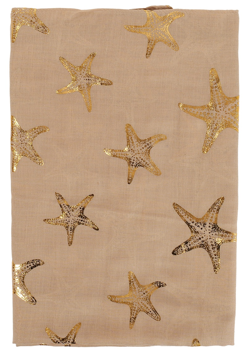 X-K2.2 SCARF1110-003-2 Summer Scarf Starfish 180x70cm Brown