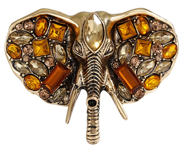 F-D7.5   P2605-087 Brooch Elephant 5.5cm