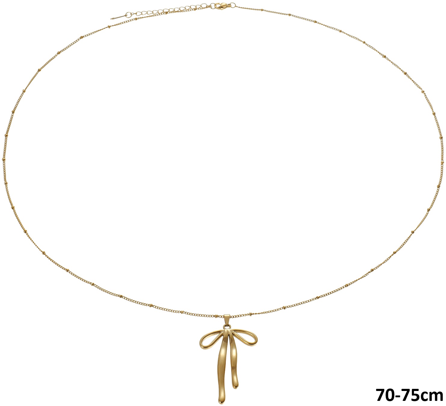 H-B8.3 N2618-032G S. Steel Necklace Bow 70-75cm Long