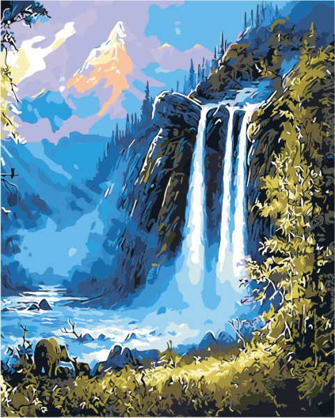 Q-A1.1 DP2280202  Diamond Painting Waterfall 50x40cm - Squar