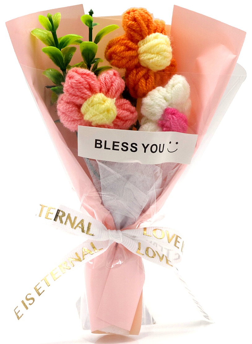 L-E2.2  GC2580-001-2 Knitted Flowers 15cm