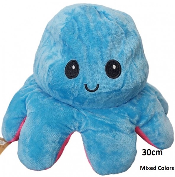 Z-B3.5 T2314-001 Plush Reversible Octopus 30cm - Mixed Color
