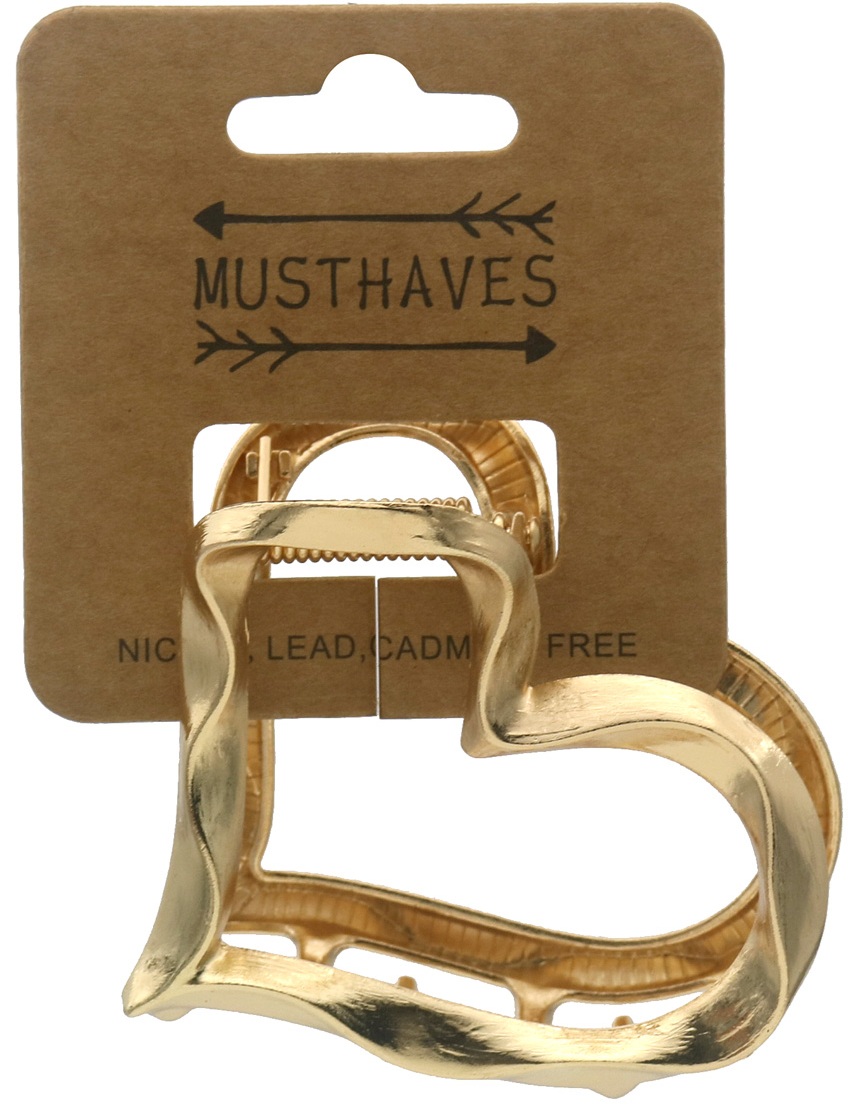 X-A3.1  H1127-007G Metal Hair Claw 6cm Heart