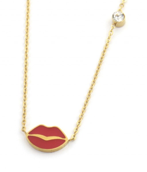 C-D6.5 N038-011G S. Steel Kids Necklace 12mm Lips 35-41cm C-D6.5 N038-011G S. Steel Kids Necklace 12mm Lips 35-41cm