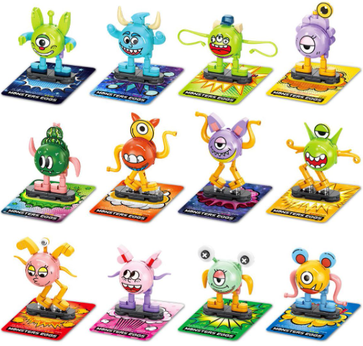 Z-A3.3 TOY9156 Building Blocks Monster Eggs - 12pcs in Display