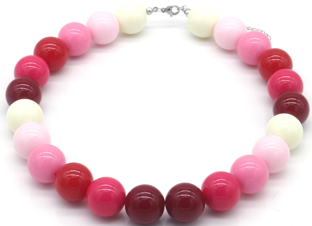 C-E10.2 N2582-001-4 Necklace Multi Color 18mm Beads 40 - 45cm