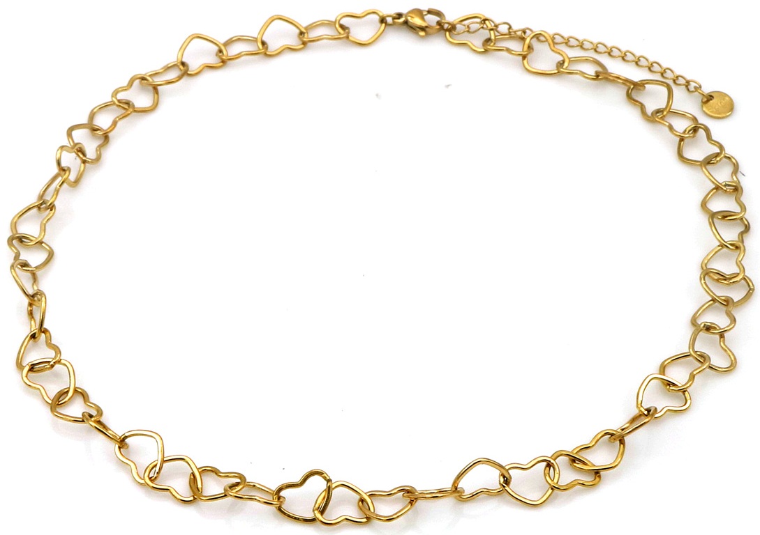 I-B3.2 N25106-051G S. Steel Necklace Hearts 40-45cm