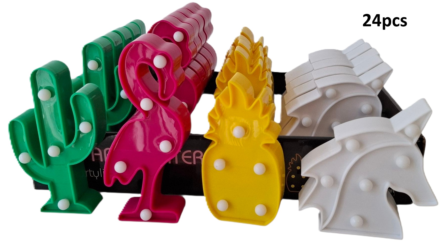 Z-F2.2 LED Party Lights Cactus - Flamingo - Pineapple - Unicorn - 24pcs