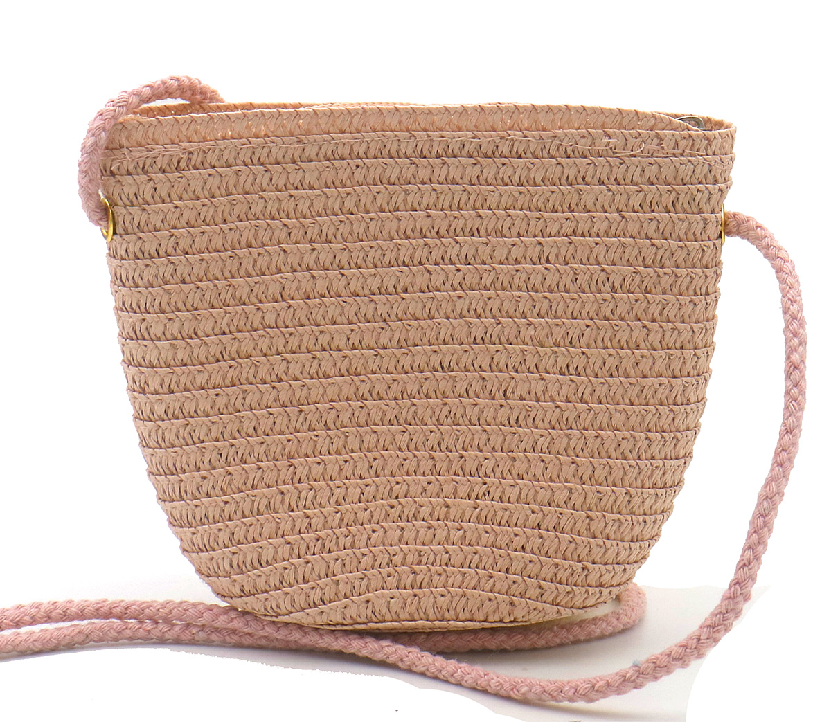 S-C1.3 BAG1120-003-1 Woven Kids Bag Bear 12.5x14.5x5.5cm Pink