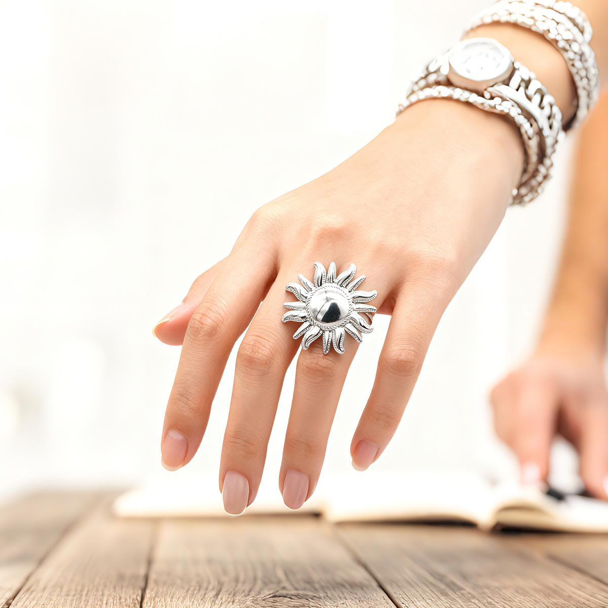 G-F6.2 R2591-058G S. Steel Ring Sun XL Adjustable