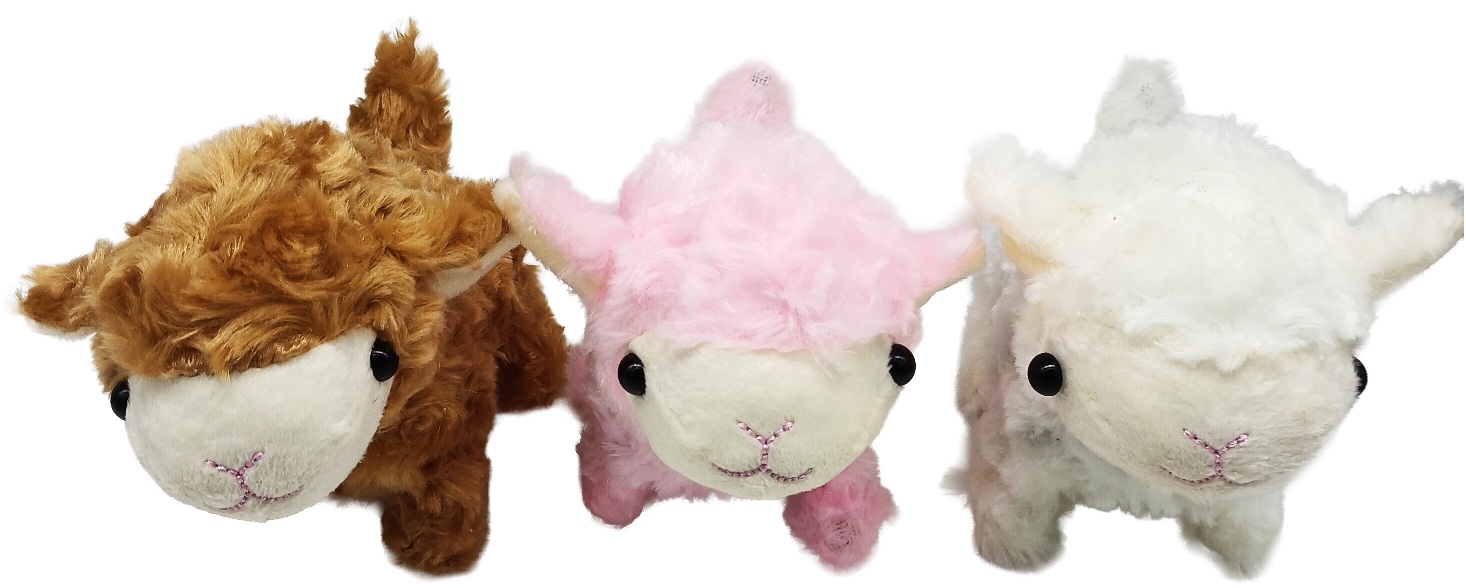 L-A3.2 TOY1149-008 Walking Sheep 15cm Movement-Sound - Mixed Colors - 1pc