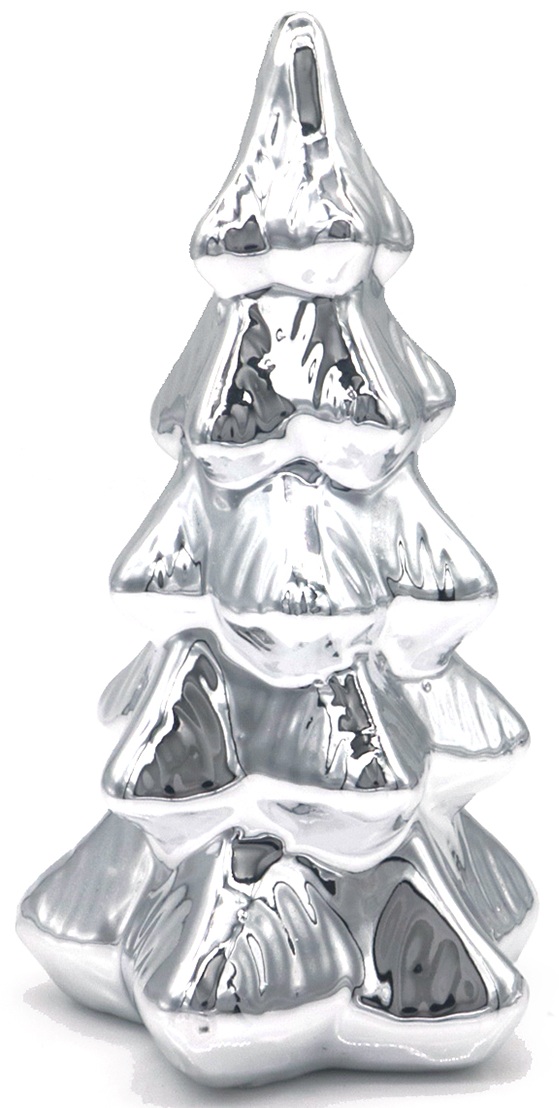 K-D2.1 DC1053-001-2 Ceramic Christmas Tree 15.5cm Silver