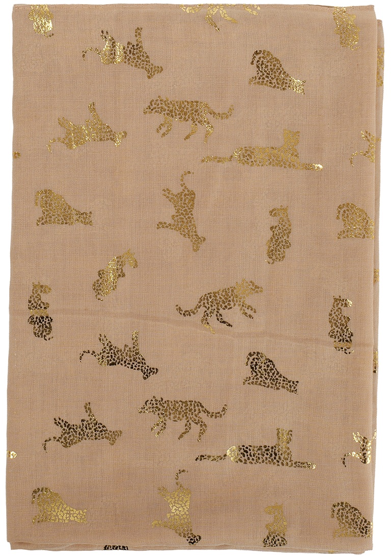X-N5.1 SCARF1110-004-2 Summer Scarf Leopard 180x70cm Brown