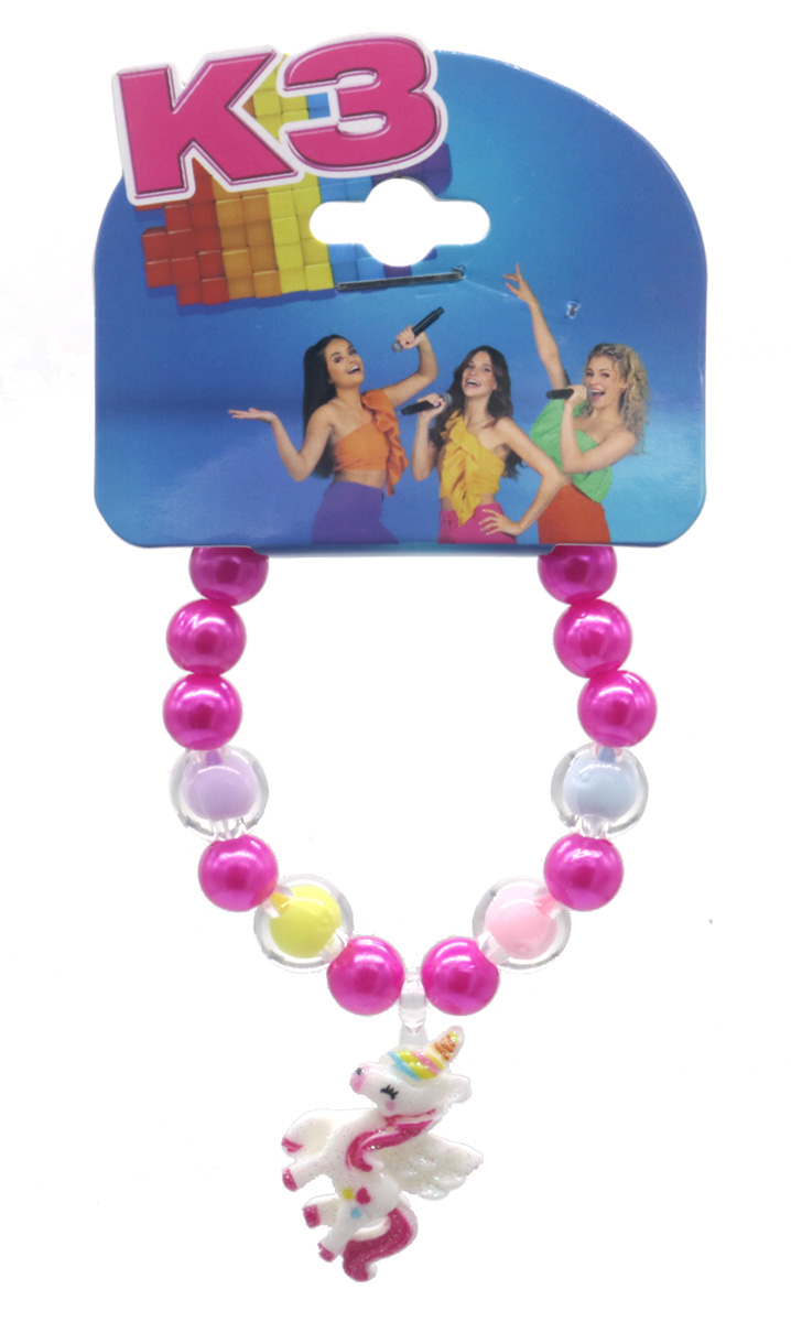 C-A15.2 K3-ZSB026 Bijoux Armband Roze met Eenhoorn