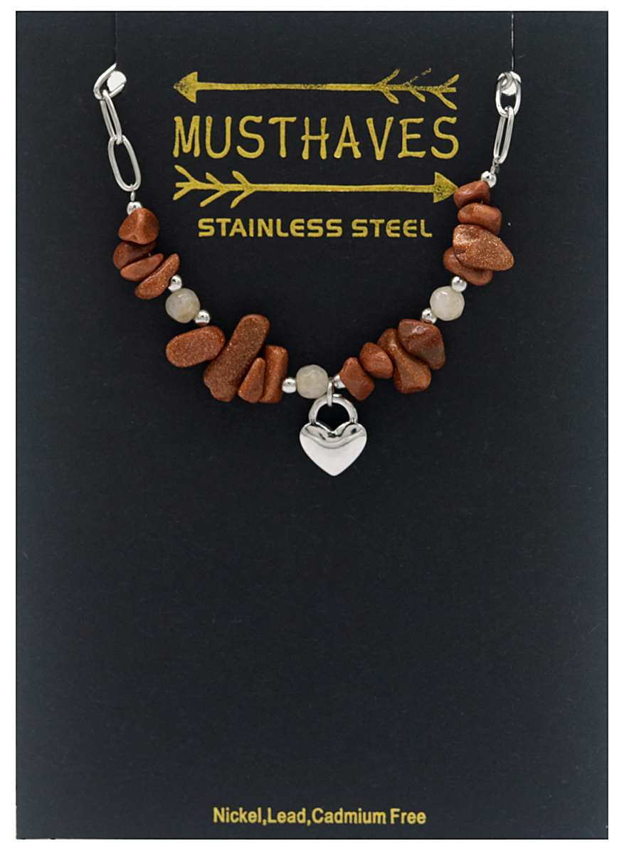 C-A10.1 B031-006S S. Steel Bracelet Heart - Stones