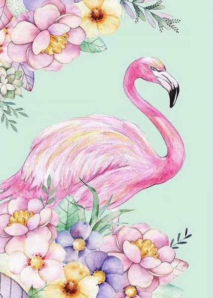 T-P5.1 GM040 Diamond Painting Flamingo 50x40cm - Square Ston