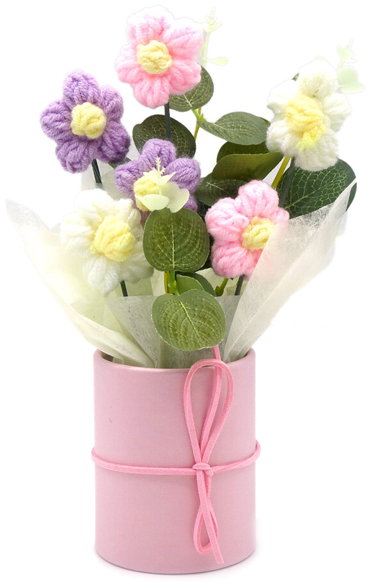 Q-A2.1 GC2580-018-2  Knitted Flowers 20cm