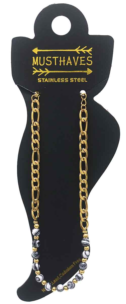 I-C21.1 ANK103-004-2 S. Steel Anklet Stones