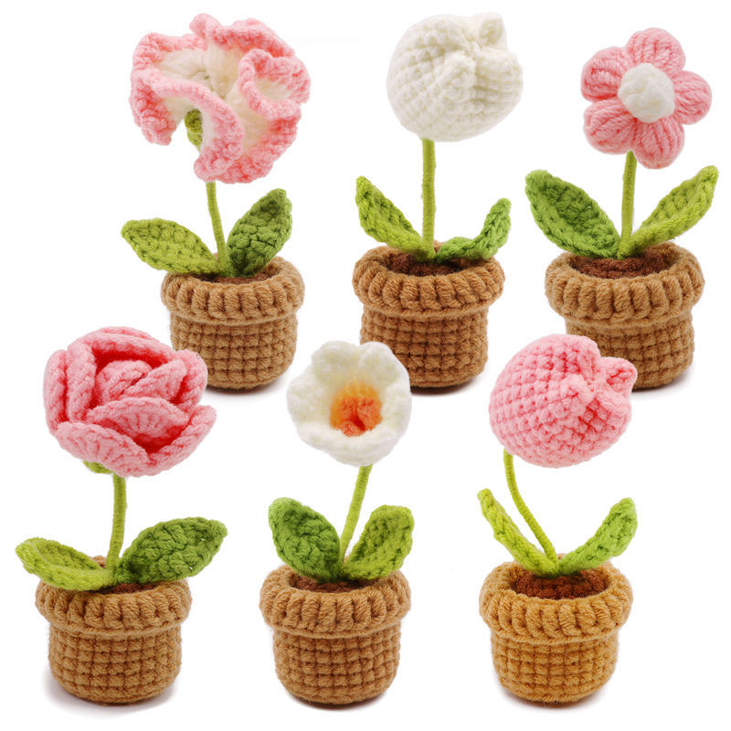 L-F7.1  DIY2604-073 DIY Crochet Kit - 6pcs Flowers