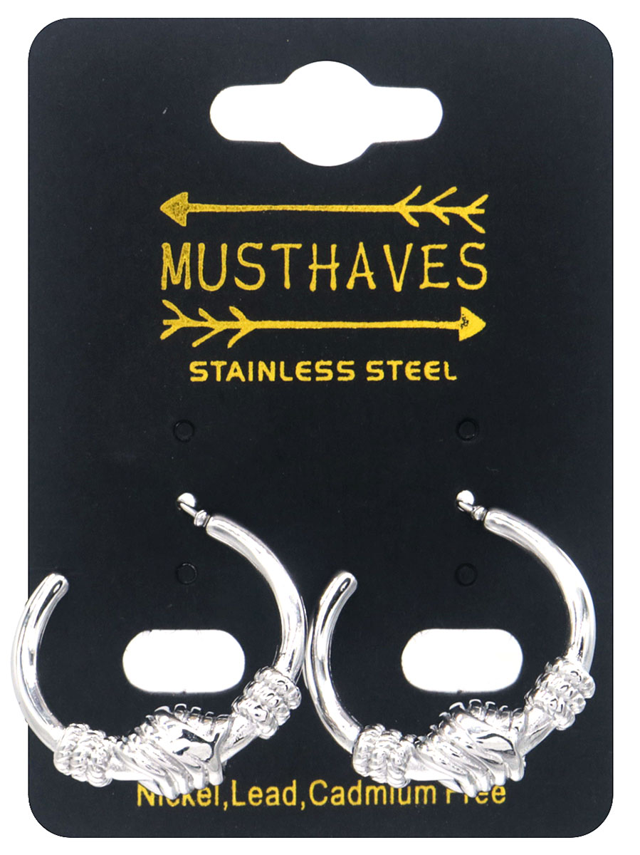 H-C6.5 E126-108S S. Steel Earrings 2.5cm