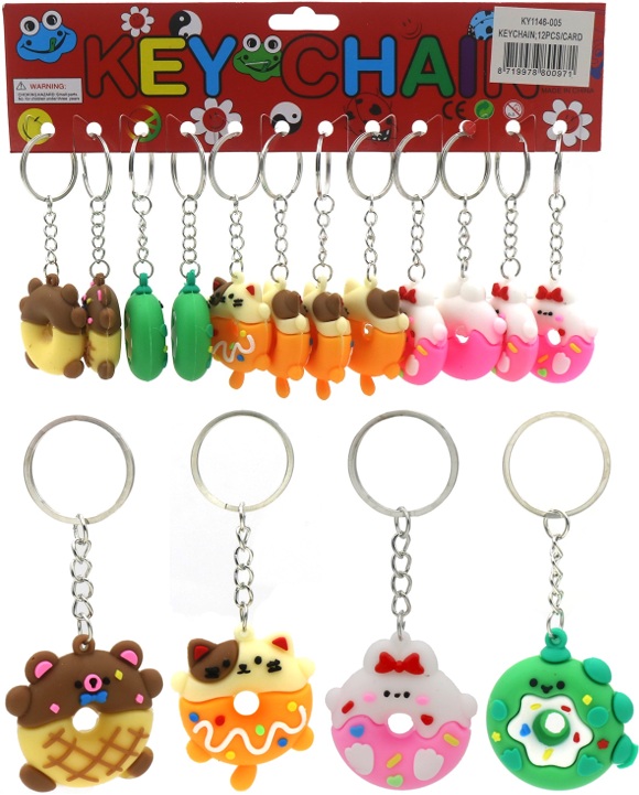 I-F26.1 KY1146-005 Keychains Donuts 4.5cm - 12pcs