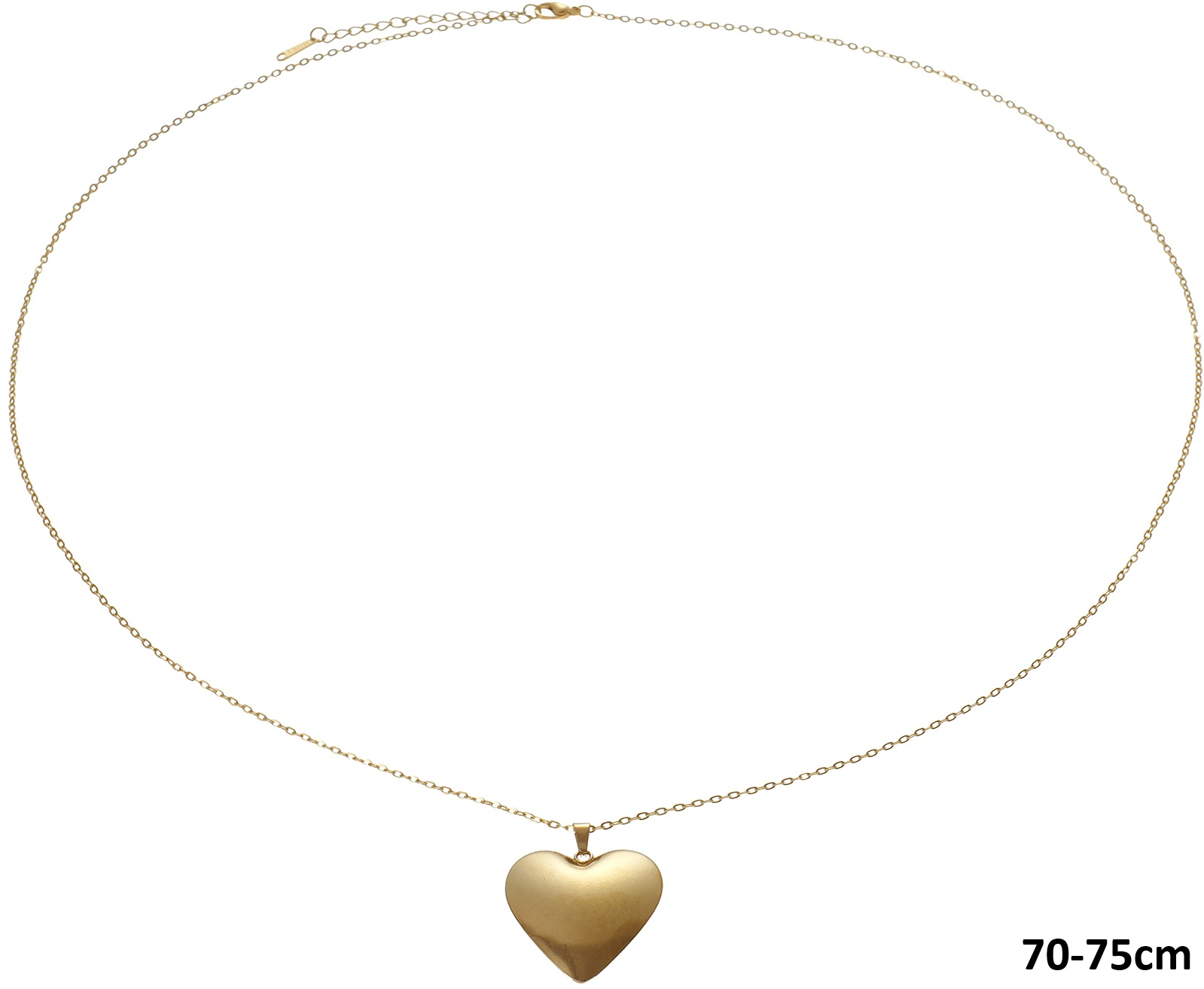 J-D4.1 N2618-040G S. Steel Necklace Heart 70-75cm Long